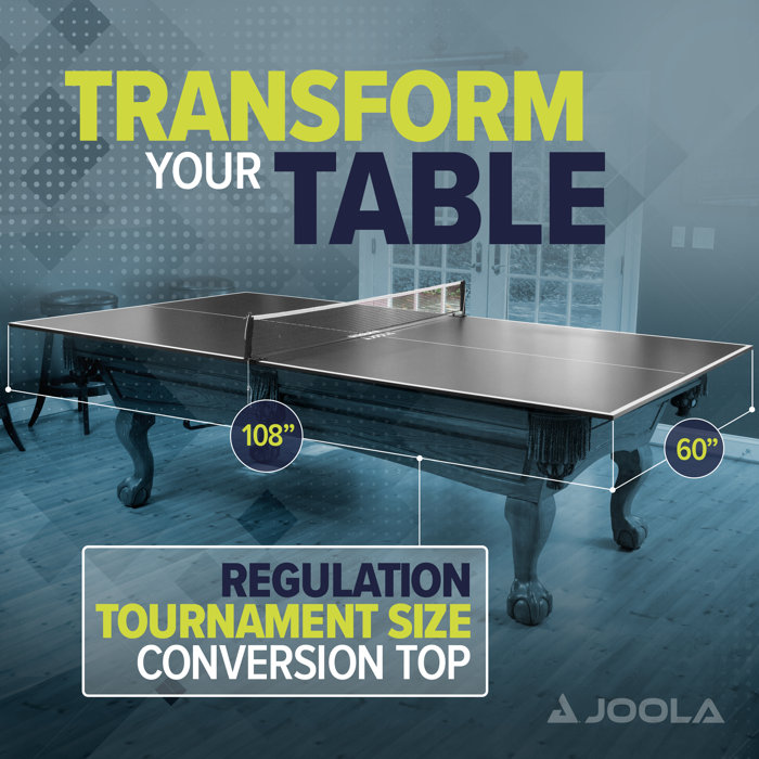 Joola Table Tennis Conversion Top Full Sized MDF Ping Pong Table Top for Pool Table and